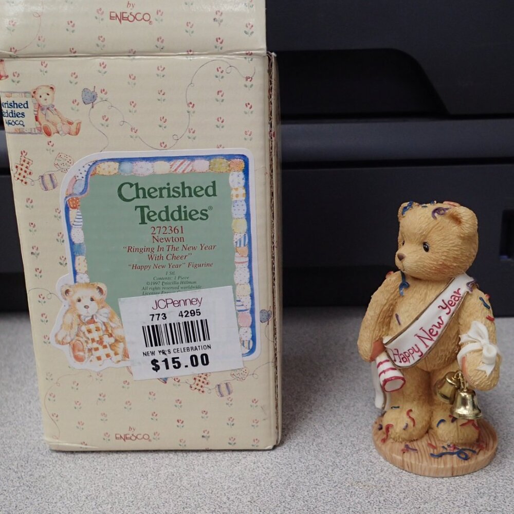 Cherished Teddies Newton "Ringing In The New Year With Cheer"